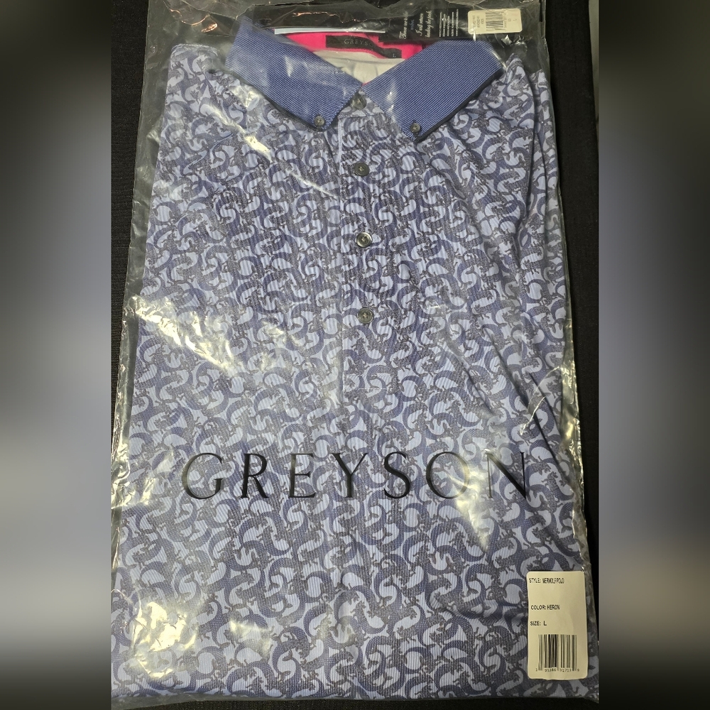 Greyson Light Blue Patterned Men's Dress Shirt with Contrast Collar